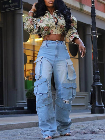 Gorgeousladie Printed Zip-Front Jacket