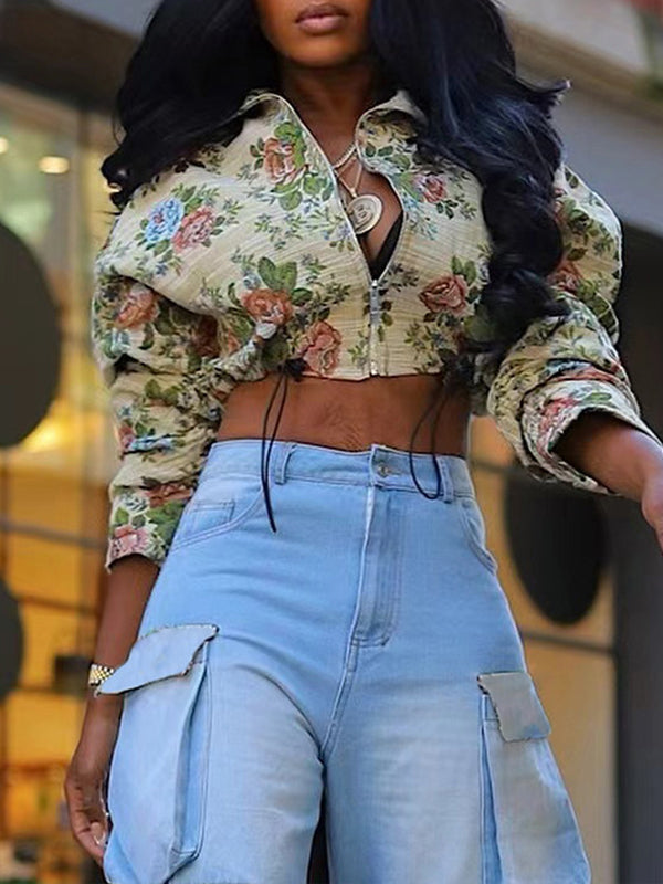 Gorgeousladie Printed Zip-Front Jacket