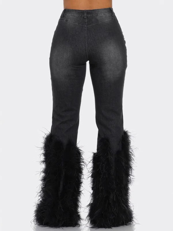 Morchique Feather Combo Ripped Jeans