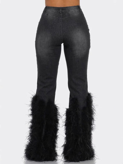 Morchique Feather Combo Ripped Jeans