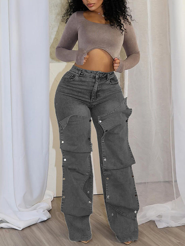 Morchique Detachable Button Jeans