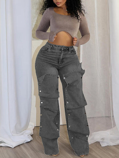 Morchique Detachable Button Jeans