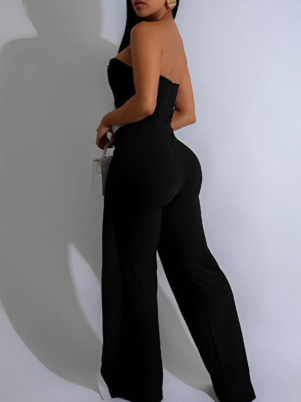 Two-Tone Strapless Jumpsuit