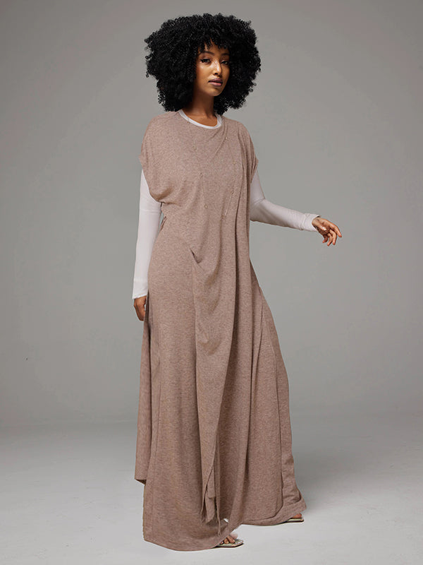 Tunic Slit Top & Wide Leg Pants Set -- sold out