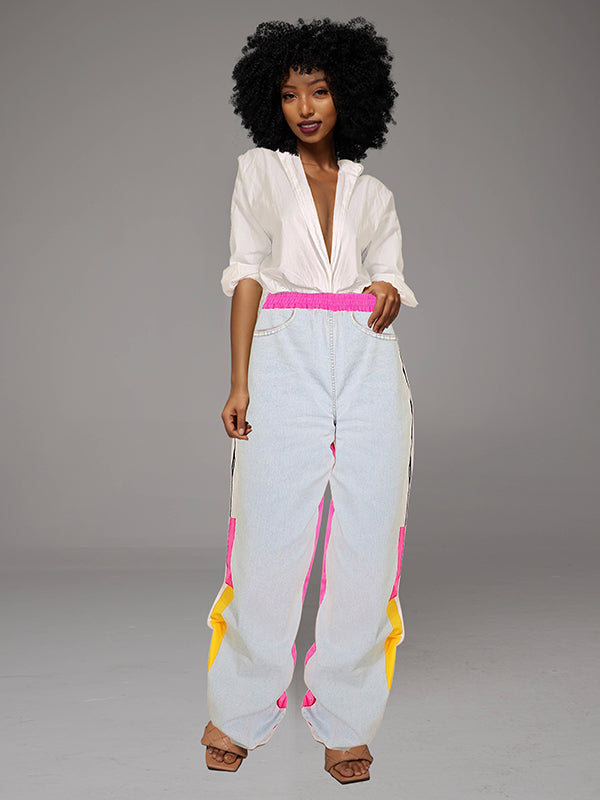 Stripe Combo Jeans -- sold out