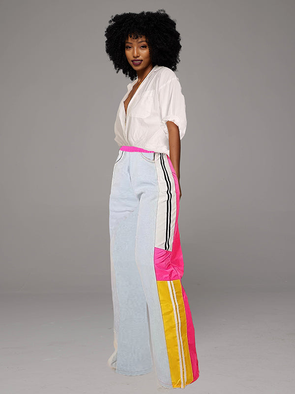 Stripe Combo Jeans -- sold out