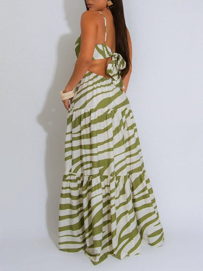 Morchique Printed Cami Ruffle Dress