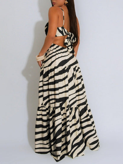 Morchique Printed Cami Ruffle Dress