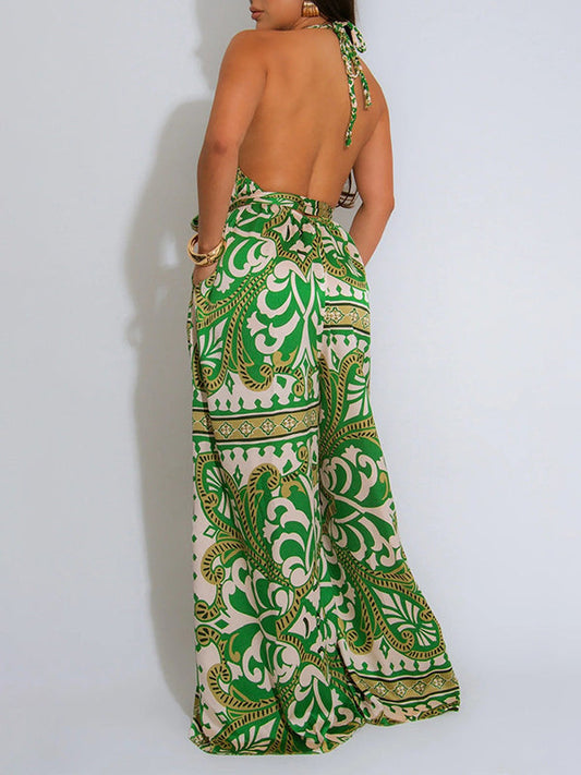 Printed Halter Jumpsuit