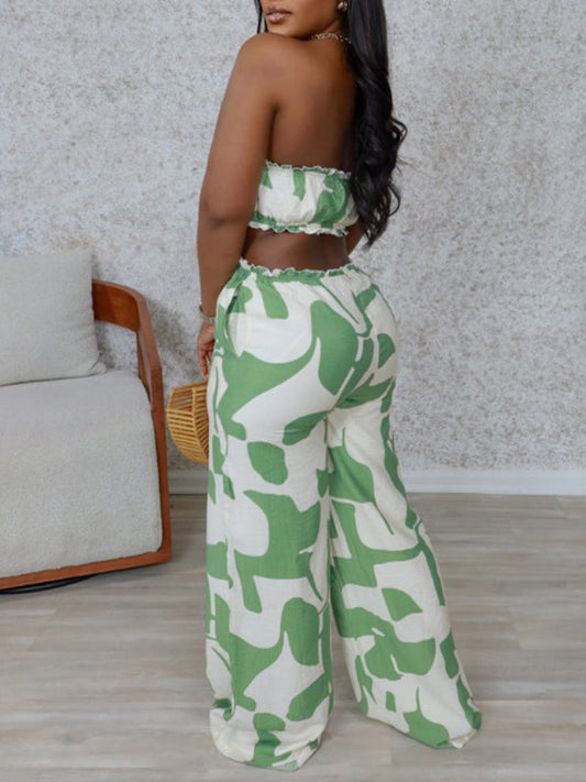 Printed Strapless Jumpsuit