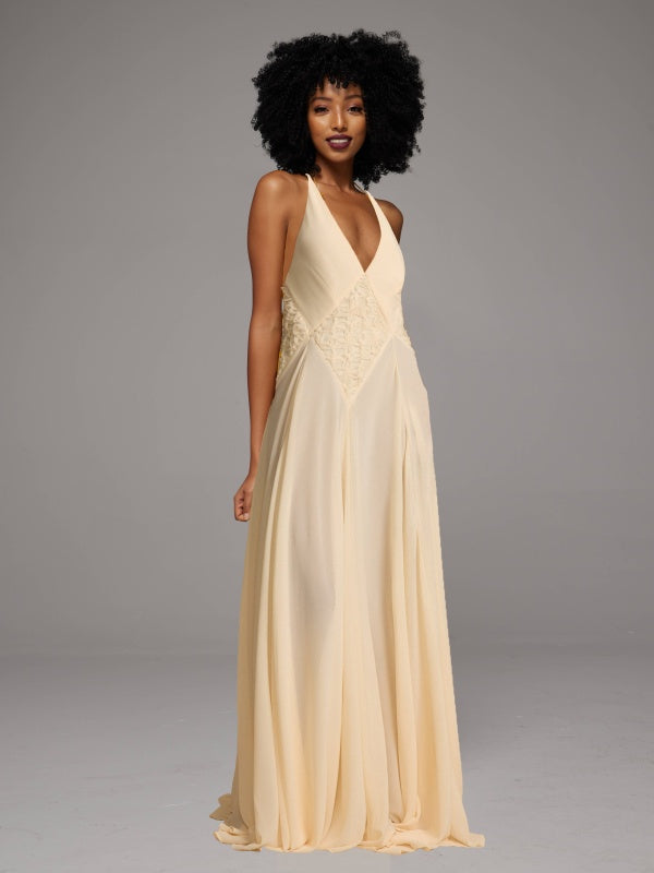 Plunge Sleeveless Maxi Dress -- sold out