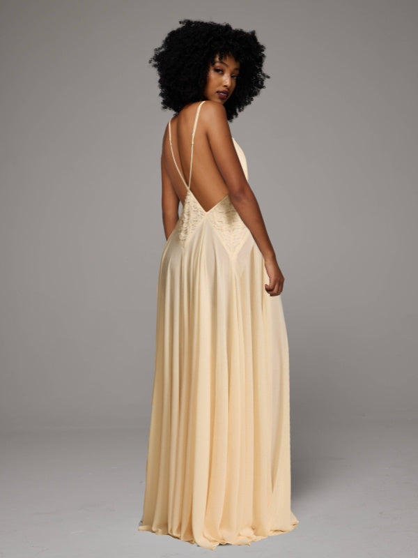 Plunge Sleeveless Maxi Dress -- sold out