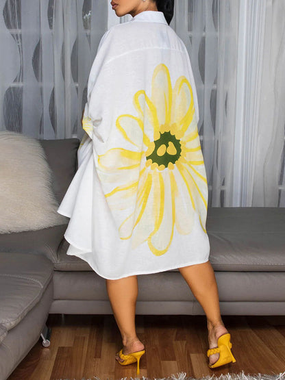 Floral Printed Shirt Dress