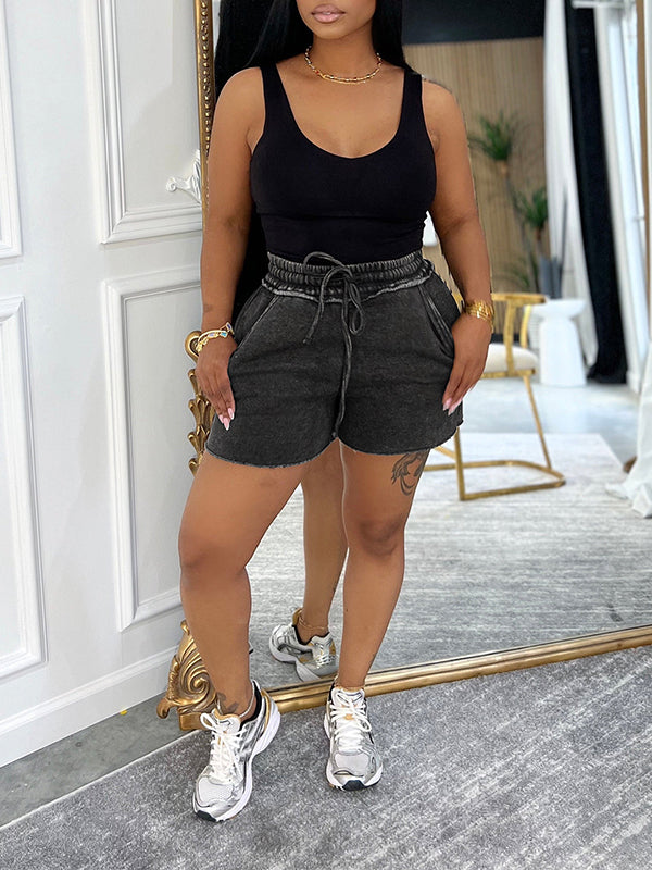 Tank Top & Washed Shorts Set