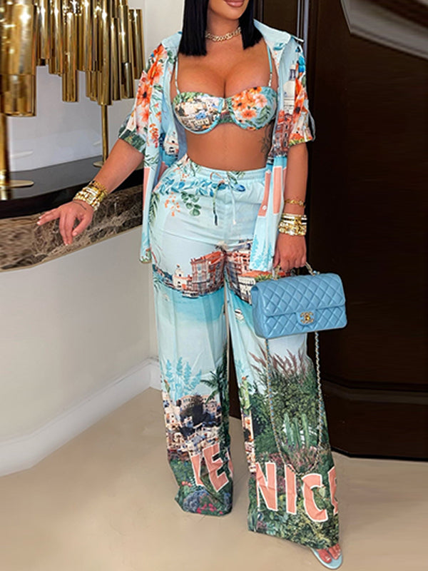 Printed Four-Piece Set