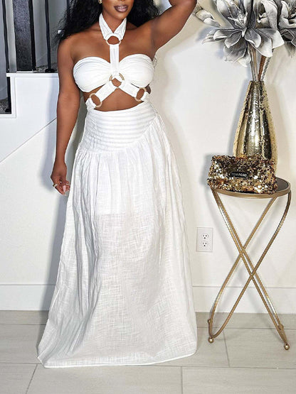 Halter Tied Top & Skirt Set