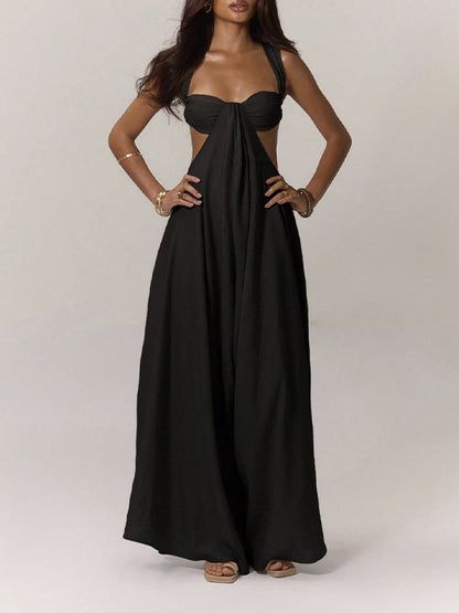 Sleeveless Wide-Leg Jumpsuit Black