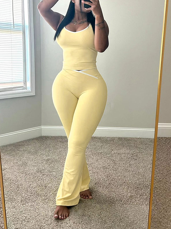 Piping Tank Top & Pants Set