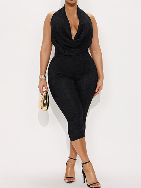 Morchique Lace Halter Jumpsuit