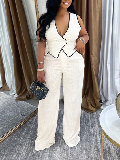 Piping Vest & Pants Set