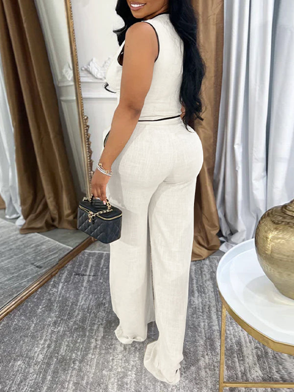 Piping Vest & Pants Set