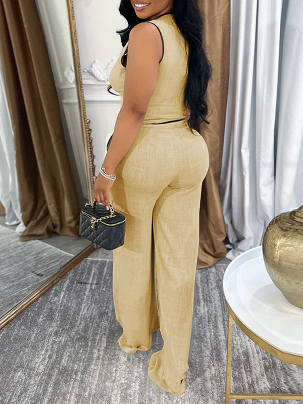 Piping Vest & Pants Set