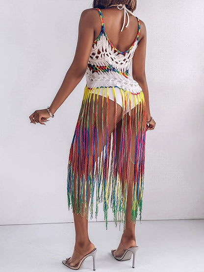 Knit Fringe Cami Dress