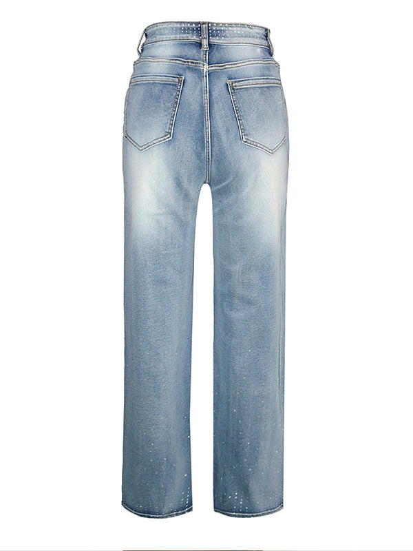 Studded Straight Jeans