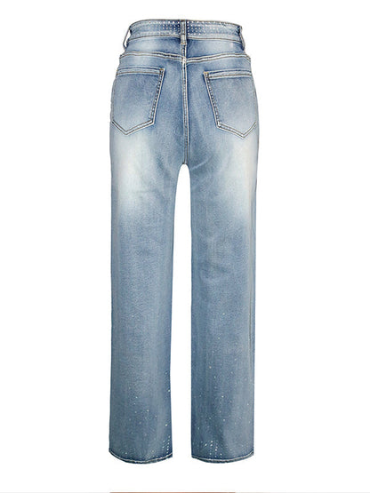 Studded Straight Jeans