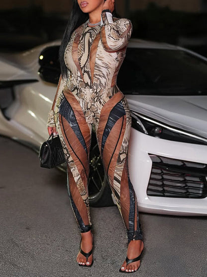 Printed Bodysuit & Pants Set