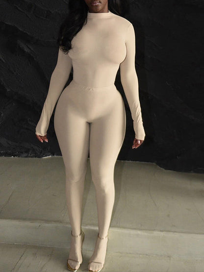 Solid Bodysuit & Leggings Set