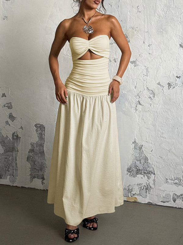 Solid Cutout Tube Dress