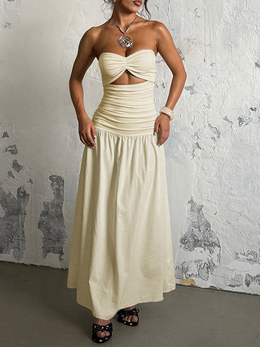 Solid Cutout Tube Dress