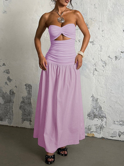 Solid Cutout Tube Dress