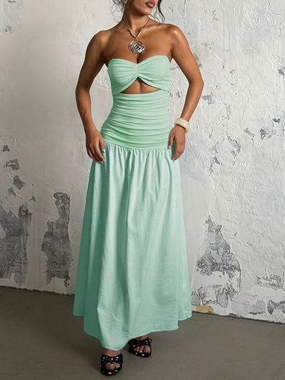 Solid Cutout Tube Dress