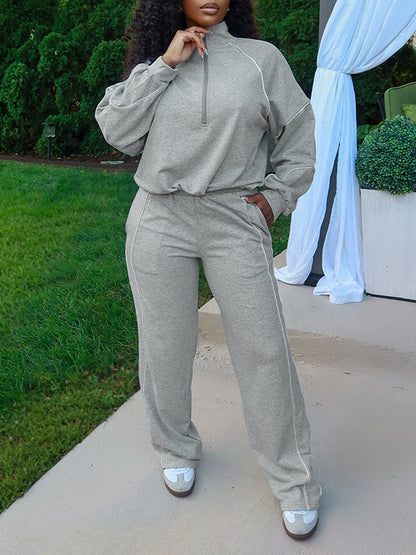 Stripe Zip Sweatshirt & Pants Set