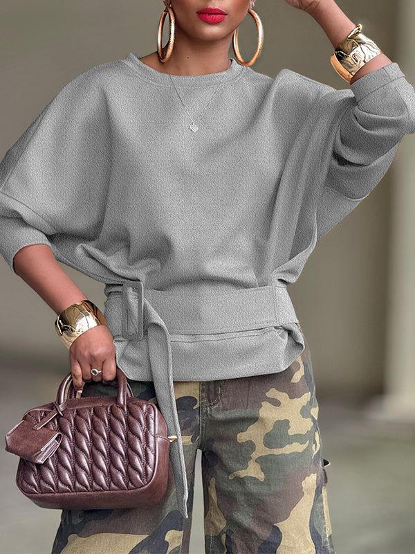 Solid Tied Sweatshirt