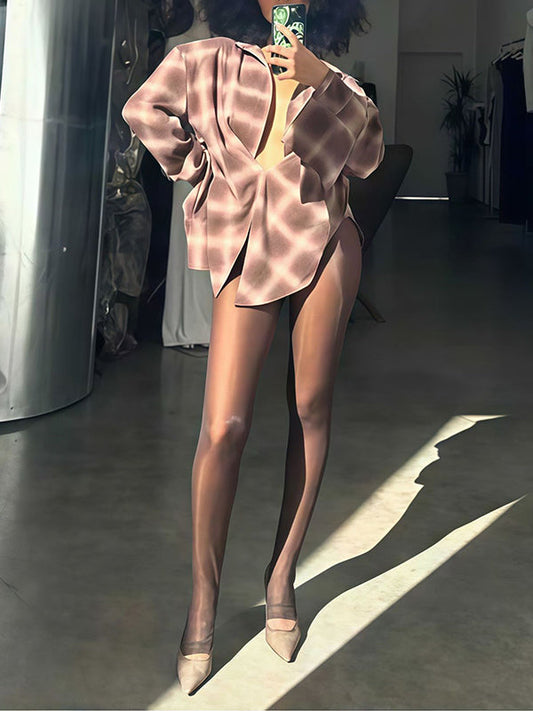 Plaid Asymmetric Shirt