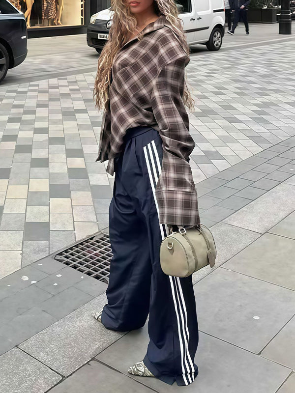 Plaid Asymmetric Shirt