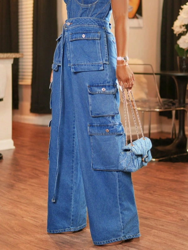 Wide Leg Cargo Jeans