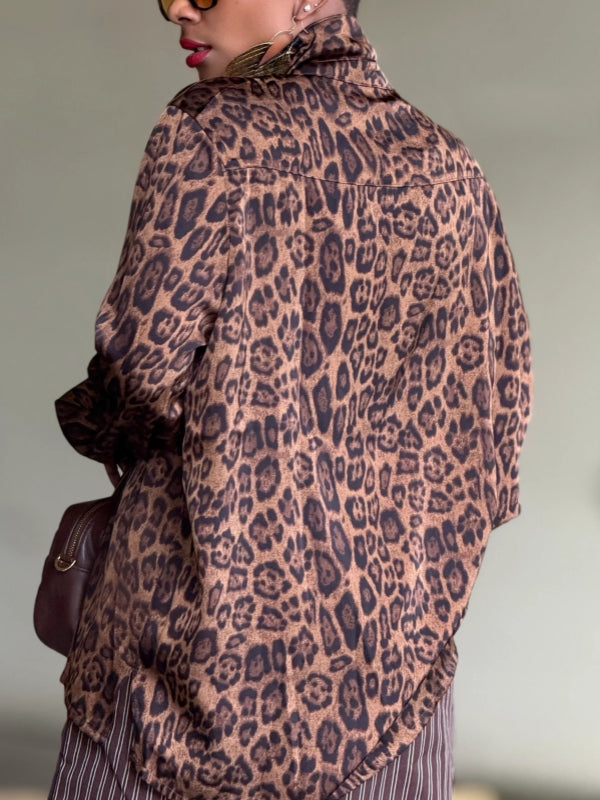 Leopard Button-Front Shirt