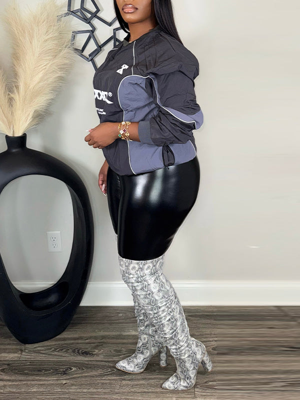 Printed Colorblock Sporty Top