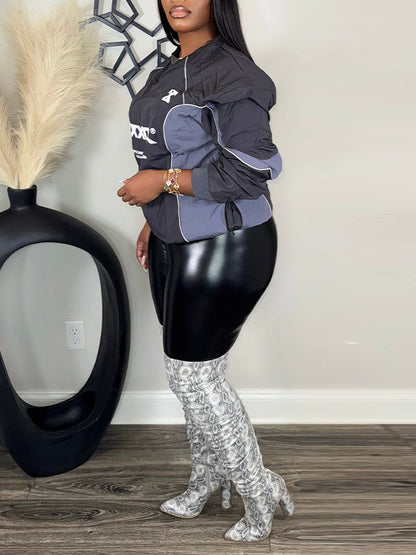 Printed Colorblock Sporty Top