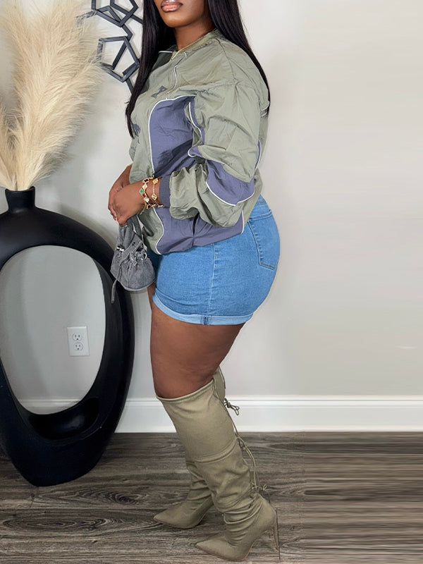 Printed Colorblock Sporty Top