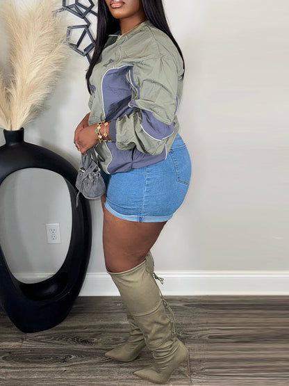 Printed Colorblock Sporty Top