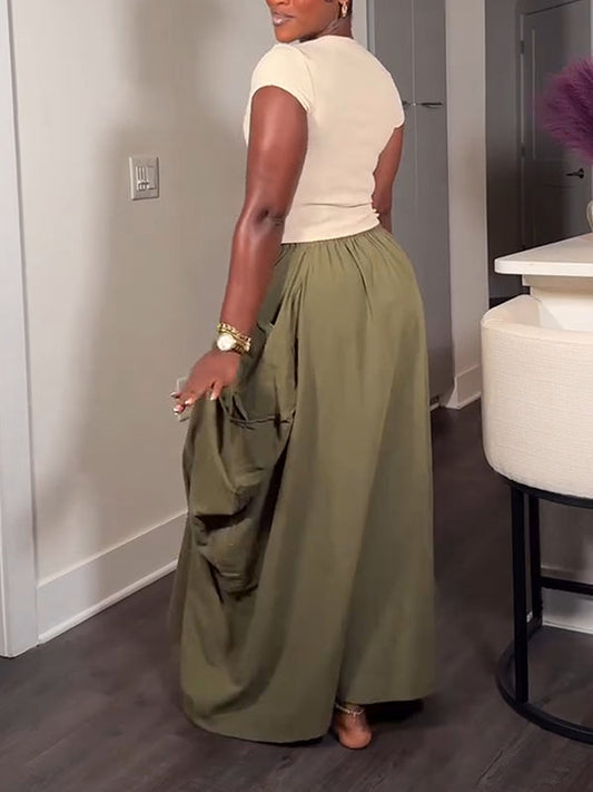 Drawstring Cargo Skirt