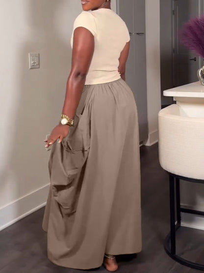 Drawstring Cargo Skirt