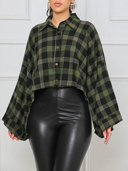 Plaid Button-Front Shirt