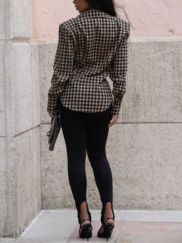 Plaid Side Slit Shirt