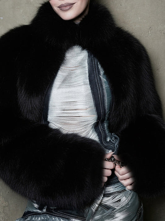 Solid Faux-Fur Jacket